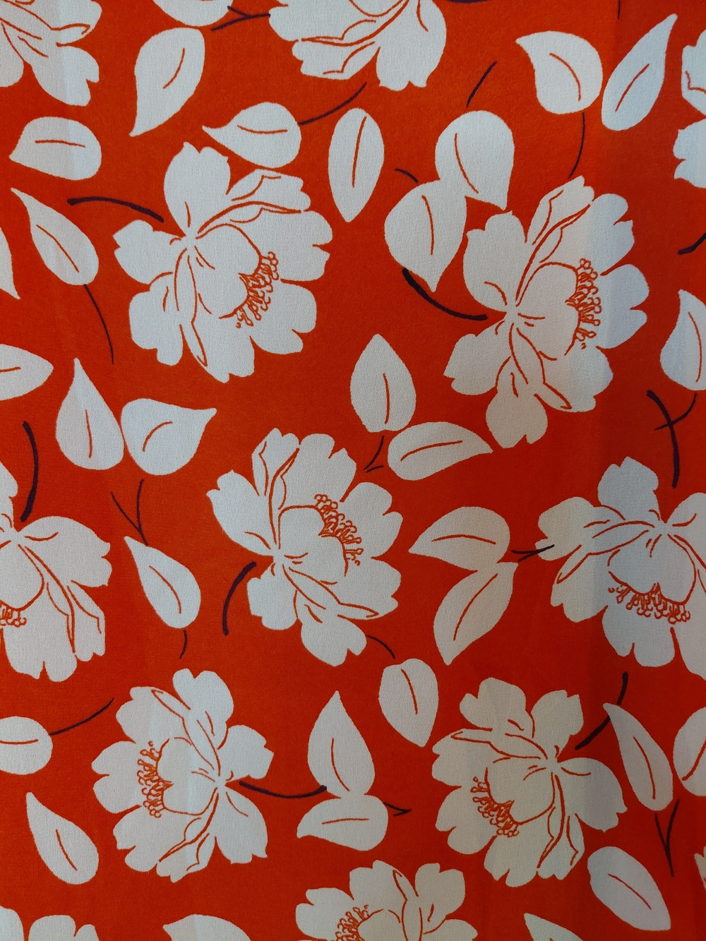 Abercrombie & Fitch Red Floral Cold Shoulder Dress Ruffle Sleeve Size Large - Picture 7 of 10